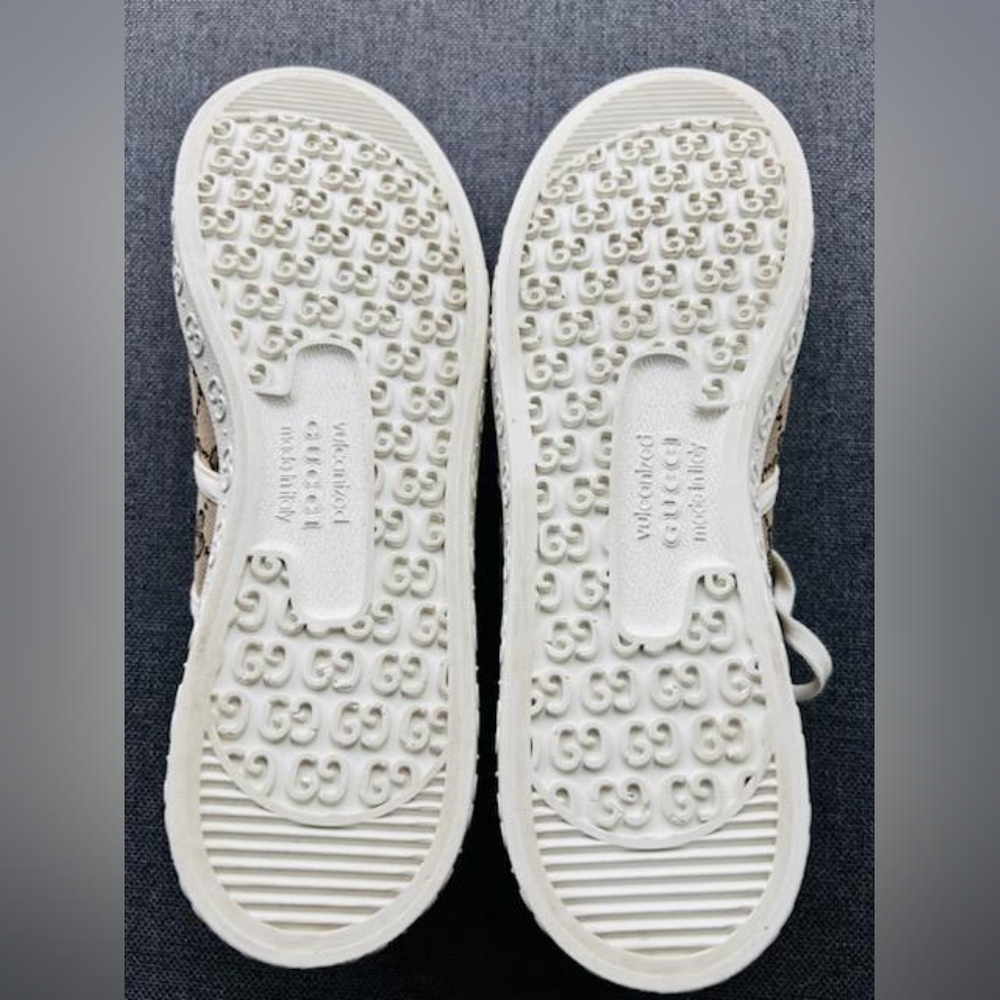 Update: More pics added…Authentic Gucci sneakers size 38 tan & white in color… - Picture 3 of 12